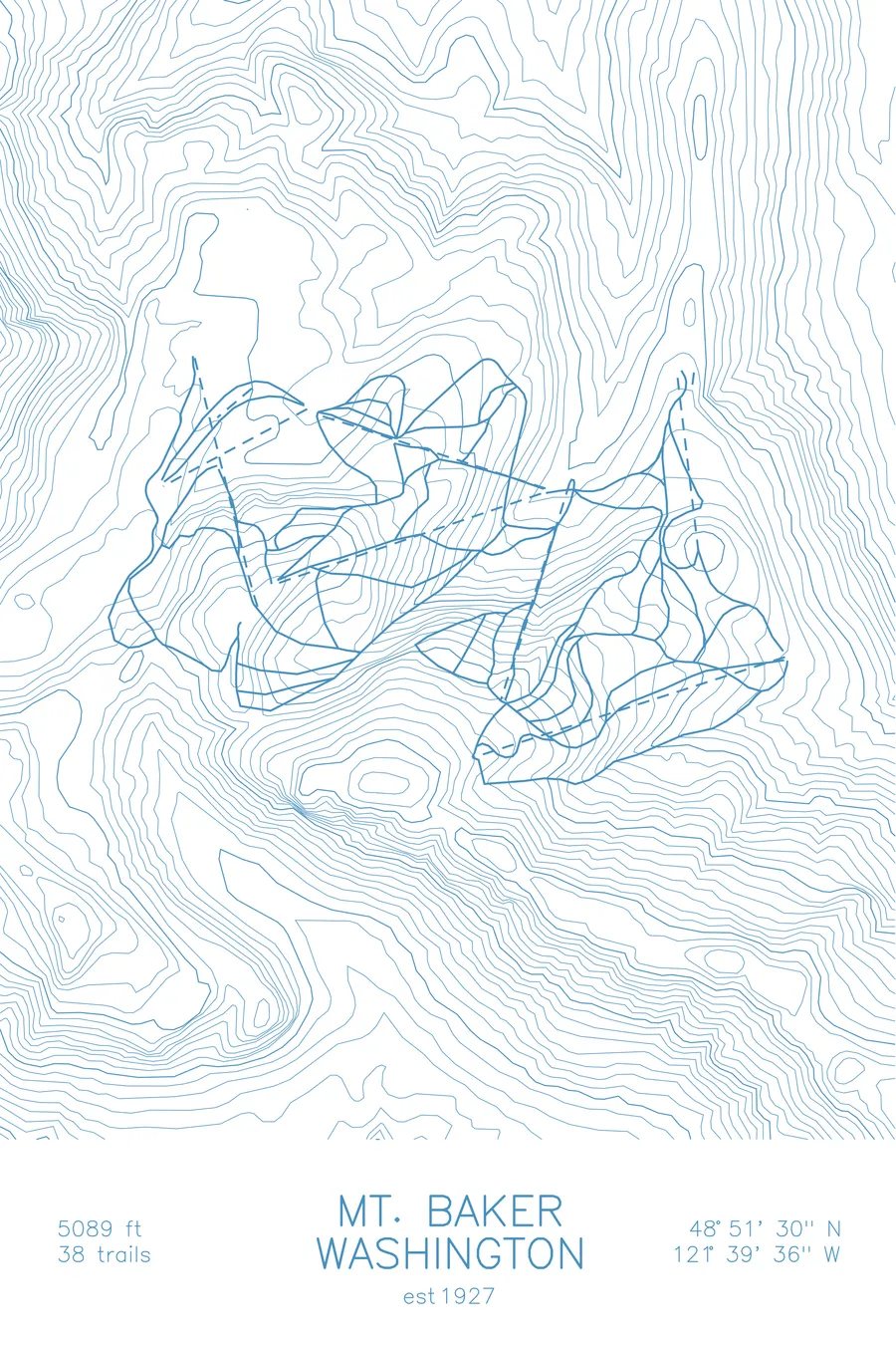 Mt. Baker Ski Area, Arctic Blue colorway