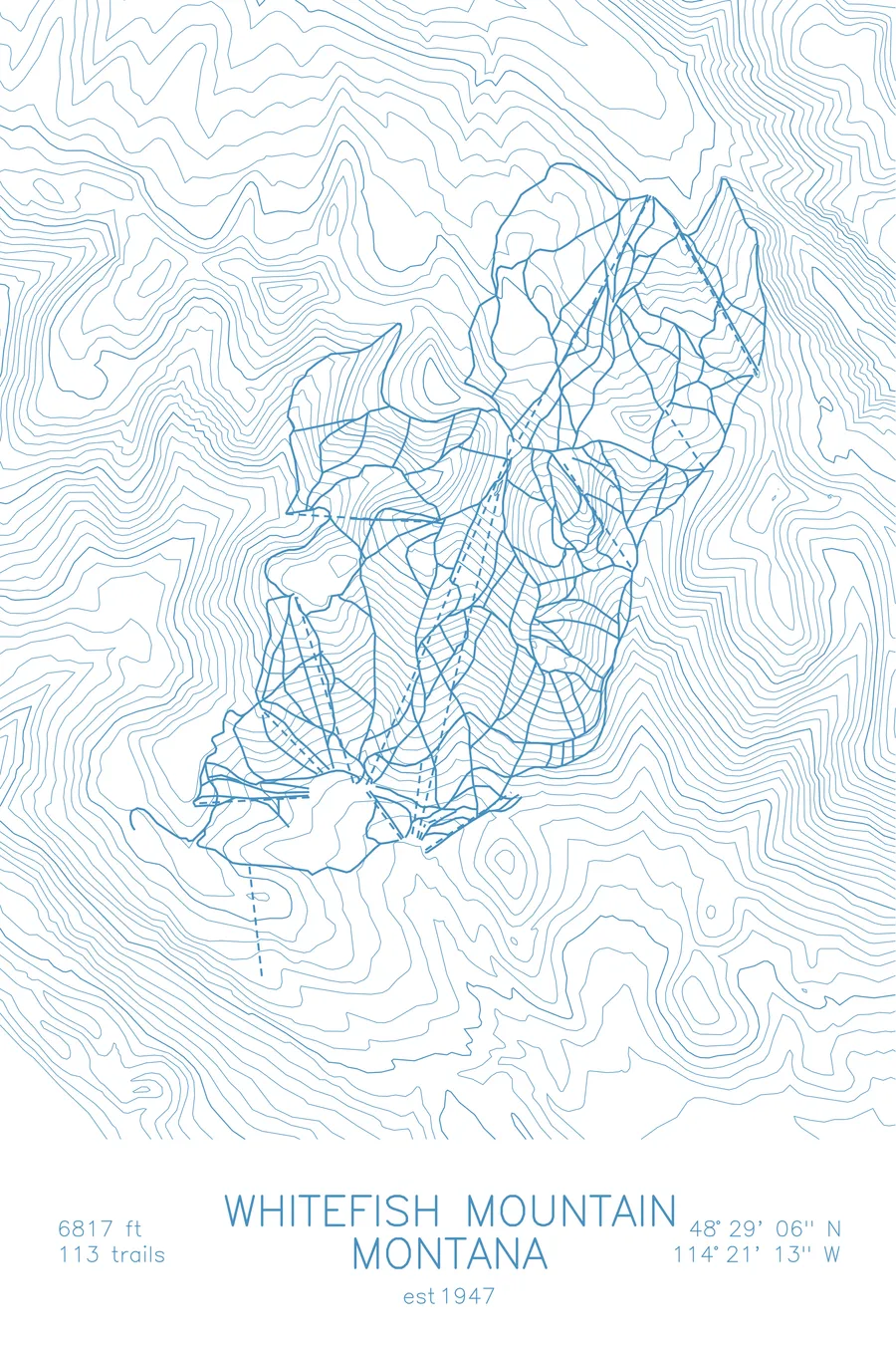 Whitefish Mountain Resort, Arctic Blue colorway
