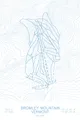 Pen-plotted topographic ski map of Bromley Mountain, Vermont in blue ink on white paper