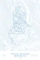 Pen-plotted topographic ski map of Crystal Mountain, Washington in blue ink on white paper