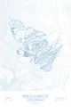 Pen-plotted topographic ski map of Breckenridge, Colorado in blue ink on white paper