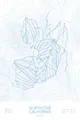 Pen-plotted topographic ski map of Northstar California, California in blue ink on white paper