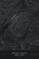 Pen-plotted topographic map of Mount Colden, New York in white ink on black paper