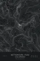 Pen-plotted topographic map of Wetterhorn Peak, Colorado in white ink on black paper