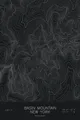 Pen-plotted topographic map of Basin Mountain, New York in white ink on black paper