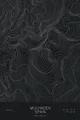 Pen-plotted topographic map of Mulhacen, Spain in white ink on black paper