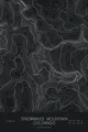 Pen-plotted topographic map of Snowmass Mountain, Colorado in white ink on black paper