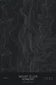 Pen-plotted topographic map of Mount Ellen, Vermont in white ink on black paper
