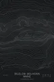 Pen-plotted topographic map of Bigelow Mountain, Maine in white ink on black paper