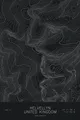 Pen-plotted topographic map of Helvellyn, United Kingdom in white ink on black paper