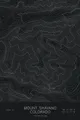 Pen-plotted topographic map of Mount Shavano, Colorado in white ink on black paper