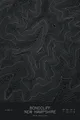 Pen-plotted topographic map of Bondcliff, New Hampshire in white ink on black paper