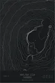 Pen-plotted topographic map of Mauna Loa, Hawaii in white ink on black paper