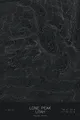 Pen-plotted topographic map of Lone Peak, Utah in white ink on black paper