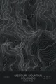 Pen-plotted topographic map of Missouri Mountain, Colorado in white ink on black paper