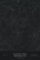 Pen-plotted topographic map of Glacier Peak, Washington in white ink on black paper