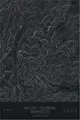 Pen-plotted topographic map of Mount Toubkal, Morocco in white ink on black paper