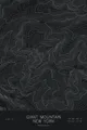 Pen-plotted topographic map of Giant Mountain, New York in white ink on black paper