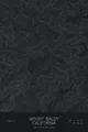 Pen-plotted topographic map of Mount Baldy, California in white ink on black paper