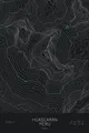 Pen-plotted topographic map of Huascaran, Peru in white ink on black paper