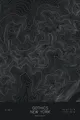 Pen-plotted topographic map of Gothics, New York in white ink on black paper