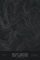 Pen-plotted topographic map of Mount Madison, New Hampshire in white ink on black paper