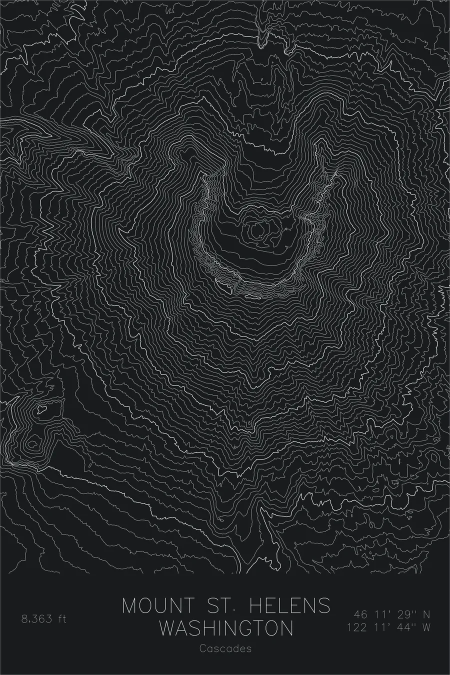 Mount St. Helens — Black