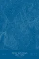 Pen-plotted topographic map of Basin Mountain, New York in white ink on blue paper