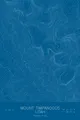 Pen-plotted topographic map of Mount Timpanogos, Utah in white ink on blue paper