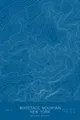 Pen-plotted topographic map of Whiteface Mountain, New York in white ink on blue paper