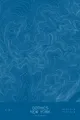 Pen-plotted topographic map of Gothics, New York in white ink on blue paper