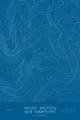 Pen-plotted topographic map of Mount Madison, New Hampshire in white ink on blue paper