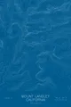 Pen-plotted topographic map of Mount Langley, California in white ink on blue paper