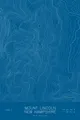 Pen-plotted topographic map of Mount Lincoln, New Hampshire in white ink on blue paper
