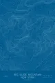 Pen-plotted topographic map of Big Slide Mountain, New York in white ink on blue paper