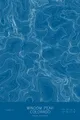 Pen-plotted topographic map of Windom Peak, Colorado in white ink on blue paper