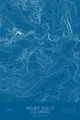 Pen-plotted topographic map of Mount Eolus, Colorado in white ink on blue paper