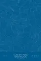 Pen-plotted topographic map of Glacier Peak, Washington in white ink on blue paper