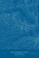 Pen-plotted topographic map of Challenger Point, Colorado in white ink on blue paper