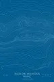 Pen-plotted topographic map of Bigelow Mountain, Maine in white ink on blue paper