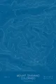 Pen-plotted topographic map of Mount Shavano, Colorado in white ink on blue paper