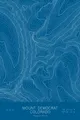 Pen-plotted topographic map of Mount Democrat, Colorado in white ink on blue paper