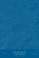 Pen-plotted topographic map of Mount Baldy, California in white ink on blue paper