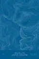 Pen-plotted topographic map of Helvellyn, United Kingdom in white ink on blue paper