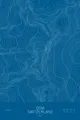 Pen-plotted topographic map of Dom, Switzerland in white ink on blue paper