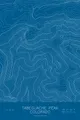 Pen-plotted topographic map of Tabeguache Peak, Colorado in white ink on blue paper