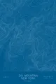Pen-plotted topographic map of Dix Mountain, New York in white ink on blue paper