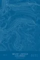 Pen-plotted topographic map of Mount Lincoln, Colorado in white ink on blue paper