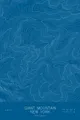 Pen-plotted topographic map of Giant Mountain, New York in white ink on blue paper