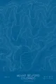 Pen-plotted topographic map of Mount Belford, Colorado in white ink on blue paper